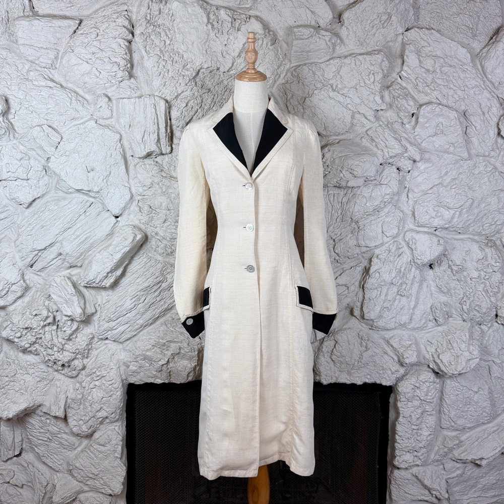 Ralph Lauren Blue Label Linen Duster Jacket French White | 6